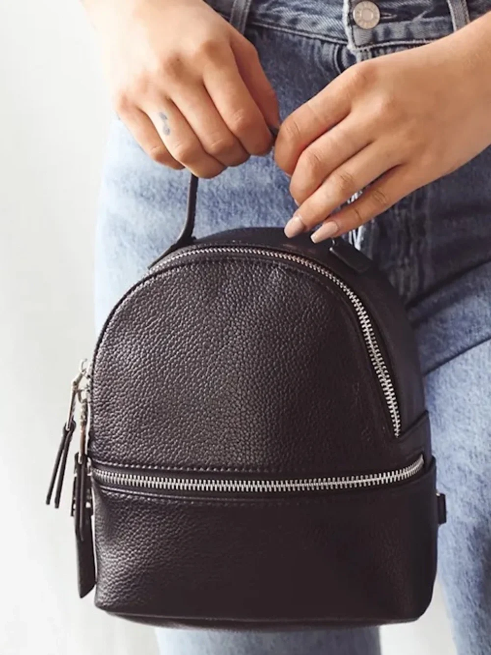 Steve Madden Black Mini Backpack